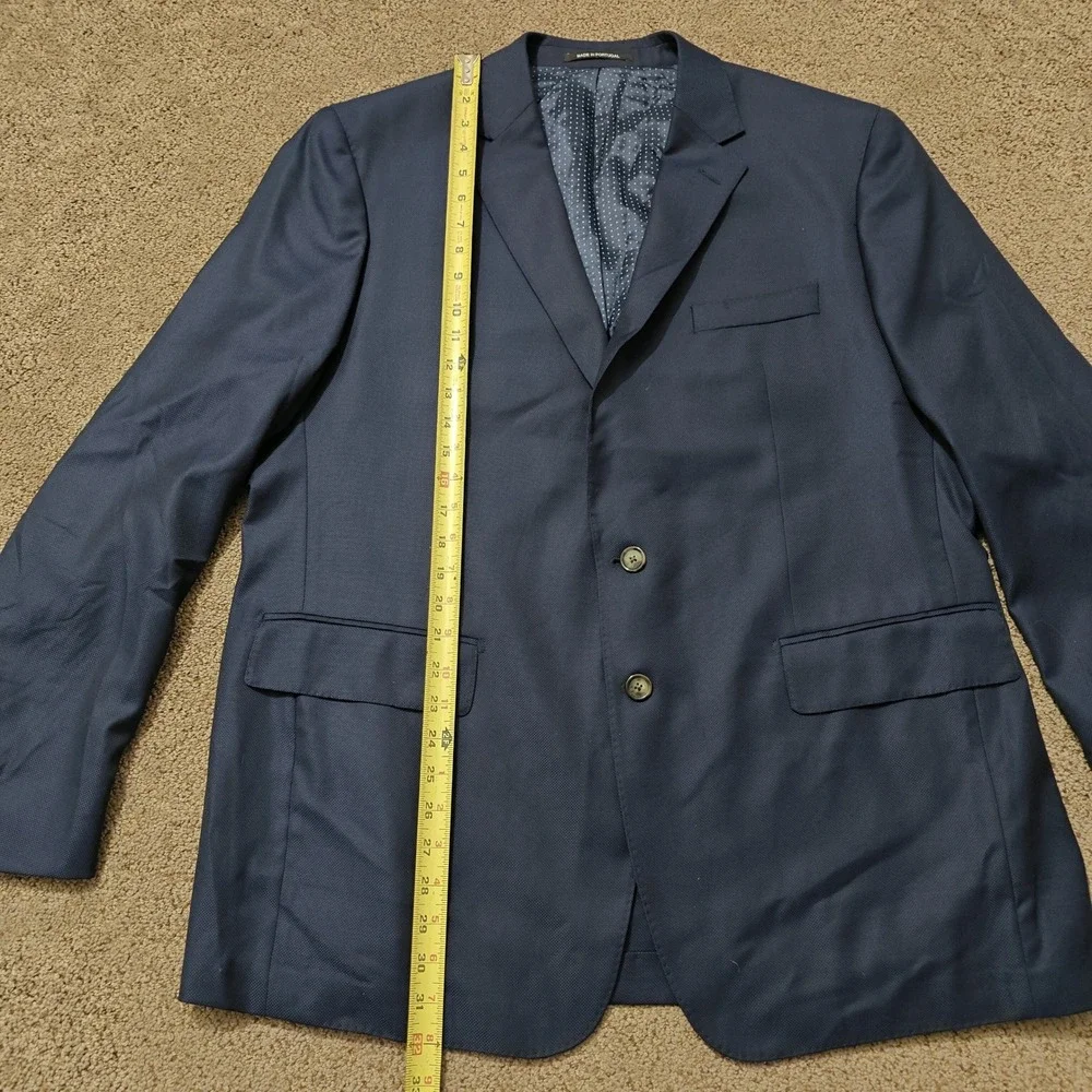 Frank Stella‎ Loro Piana Super 130s Wool Blazer Sport Coat Navy Blue Mens 58L